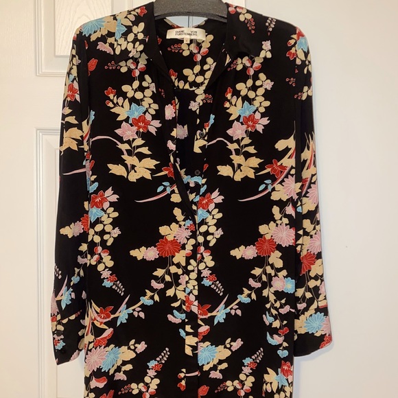 DVF floral silk shirt dress - Picture 5 of 7